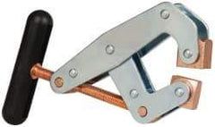 Made in USA - 1,500 Lb, 3" Max Opening, 1-1/4" Open Throat Depth, Cantilever Clamp - High Tensile Steel Jaw, T-Handle - Exact Tool & Supply
