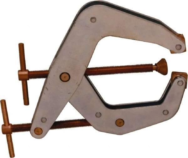 Kant Twist - 2,000 Lb, 6" Max Opening, 2-1/8" Open Throat Depth, 3-5/8" Closed Throat Depth, Cantilever Clamp - High Tensile Steel Jaw, T-Handle, 8-1/4" OAL, 8-1/4" Max Width - Exact Tool & Supply