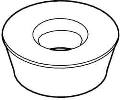 Kennametal - RDHX0702M0 LN Grade KC725M Carbide Milling Insert - TiN/TiCN/TiN Finish, 0.078" Thick, 7mm Inscribed Circle - Exact Tool & Supply