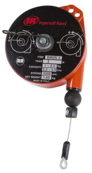 Ingersoll-Rand - 2.2 Lb Load Capacity, 5-1/4' Travel Distance, Tool Balancer - Stainless Steel Cable, Cast Aluminum Housing, Tension Adjustment - Exact Tool & Supply