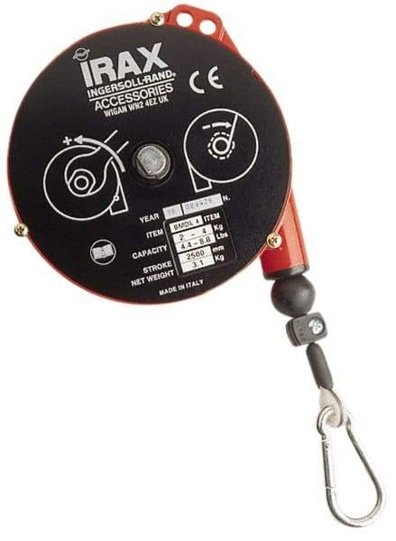 Ingersoll-Rand - 4.4 Lb Load Capacity, 5-1/4' Travel Distance, Tool Balancer - Stainless Steel Cable, Cast Aluminum Housing, Tension Adjustment - Exact Tool & Supply