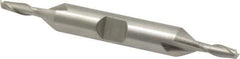 Interstate - 5/32", 7/16" LOC, 3/8" Shank Diam, 3-1/8" OAL, 2 Flute, High Speed Steel Square End Mill - Double End, Uncoated, Spiral Flute, 30° Helix, Centercutting, Right Hand Cut, Right Hand Flute - Exact Tool & Supply