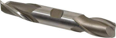 Interstate - 7/8", 1-9/16" LOC, 7/8" Shank Diam, 5-1/2" OAL, 2 Flute, High Speed Steel Square End Mill - Double End, Uncoated, Spiral Flute, 30° Helix, Centercutting, Right Hand Cut, Right Hand Flute - Exact Tool & Supply