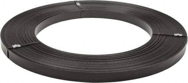 Made in USA - 836' Long x 1-1/4" Wide, Ribbon Wound Coil Steel Strapping - 5,450 Lb Capacity, 0.031" Thick - Exact Tool & Supply