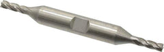 Interstate - 5/32", 7/16" LOC, 3/8" Shank Diam, 3-1/8" OAL, 4 Flute, High Speed Steel Square End Mill - Double End, Uncoated, Spiral Flute, 30° Helix, Right Hand Cut, Right Hand Flute - Exact Tool & Supply