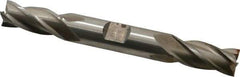 Interstate - 15/32", 1" LOC, 1/2" Shank Diam, 4-1/8" OAL, 4 Flute, High Speed Steel Square End Mill - Double End, Uncoated, Spiral Flute, 30° Helix, Right Hand Cut, Right Hand Flute - Exact Tool & Supply