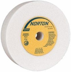 Norton - 60 Grit Aluminum Oxide Type 1 Internal Grinding Wheel - 4" Diam x 1/2" Hole x 1" Thick, 6,210 Max RPM, Medium Grade, M Hardness, Vitrified Bond, No Recess - Exact Tool & Supply
