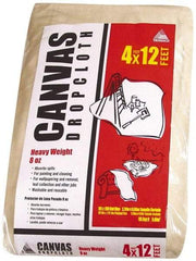 TRIMACO - Heavyweight 8 oz Canvas Drop Cloth - 12' x 4' - Exact Tool & Supply