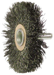 Anderson - 2-1/2" Brush Diam, Crimped, End Brush - 1/4" Diam Shank, 20,000 Max RPM - Exact Tool & Supply