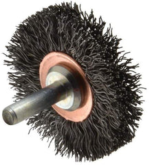 Anderson - 2" Brush Diam, Crimped, End Brush - 1/4" Diam Shank, 20,000 Max RPM - Exact Tool & Supply