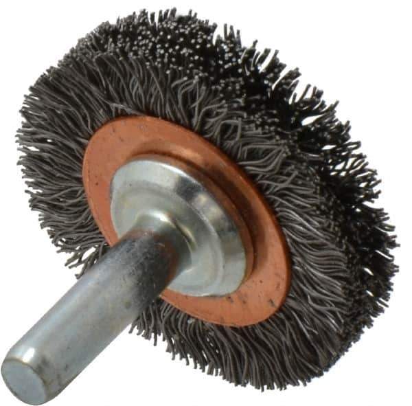 Anderson - 1-1/2" Brush Diam, Crimped, End Brush - 1/4" Diam Shank, 20,000 Max RPM - Exact Tool & Supply