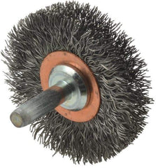 Anderson - 2" Brush Diam, Crimped, End Brush - 1/4" Diam Shank, 20,000 Max RPM - Exact Tool & Supply