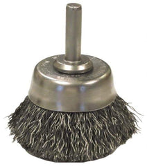 Anderson - 1-3/4" Brush Diam, Crimped, End Brush - 1/4" Diam Shank, 13,000 Max RPM - Exact Tool & Supply