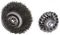 Anderson - 2-3/4" Diam, 5/8-11 Threaded Arbor, Steel Fill Cup Brush - 0.014 Wire Diam, 3/4" Trim Length, 14,000 Max RPM - Exact Tool & Supply