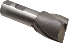 Interstate - 1-1/2", 1-5/8" LOC, 1" Shank Diam, 4-1/8" OAL, 2 Flute, High Speed Steel Square End Mill - Single End, Uncoated, Spiral Flute, 30° Helix, Centercutting, Right Hand Cut, Right Hand Flute - Exact Tool & Supply
