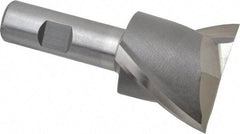 Interstate - 2", 1-5/8" LOC, 3/4" Shank Diam, 3-7/8" OAL, 2 Flute, High Speed Steel Square End Mill - Single End, Uncoated, Spiral Flute, 30° Helix, Centercutting, Right Hand Cut, Right Hand Flute - Exact Tool & Supply
