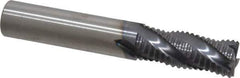 RobbJack - 7/16" Diam, Fine Pitch, 1" LOC, 4 Flute Solid Carbide Roughing Square End Mill - AlTiN Finish, 2-3/4" OAL, 7/16" Shank Diam, Single End, Centercutting, 30° Helix - Exact Tool & Supply