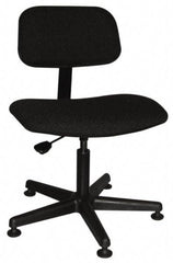 Bevco - Ergonomic Pneumatic Chair - Cloth Seat, Black - Exact Tool & Supply