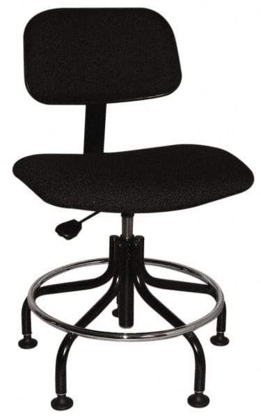 Bevco - Ergonomic Chair with Welded Footring - Cloth Seat, Black - Exact Tool & Supply