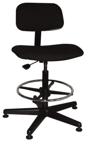 Bevco - Ergonomic Chair with Adjustable Footring - Cloth Seat, Black - Exact Tool & Supply