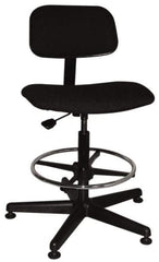Bevco - Ergonomic Chair with Adjustable Footring - Cloth Seat, Black - Exact Tool & Supply