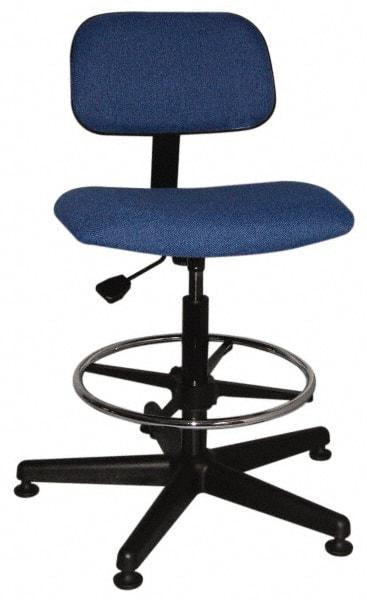 Bevco - Ergonomic Chair with Adjustable Footring - Cloth Seat, Royal Blue - Exact Tool & Supply