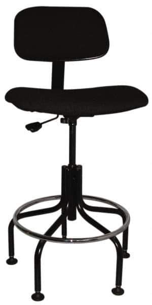Bevco - Ergonomic Chair with Welded Footring - Cloth Seat, Black - Exact Tool & Supply