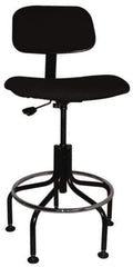 Bevco - Ergonomic Chair with Welded Footring - Cloth Seat, Black - Exact Tool & Supply