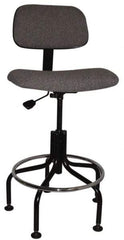 Bevco - Ergonomic Chair with Welded Footring - Cloth Seat, Gray - Exact Tool & Supply