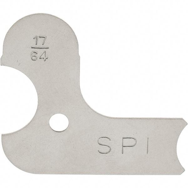SPI - 17/64 Inch Radius Gage - Satin Chrome Finish, Steel - Exact Tool & Supply