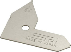 SPI - 1/64 Inch Radius Gage - Satin Chrome Finish, Steel - Exact Tool & Supply