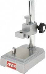 SPI - Rectangular Base, Comparator Gage Stand - 8-1/2" High, 5-3/4" Base Length x 4" Base Width x 1-1/2" Base Height, Includes Holder - Exact Tool & Supply
