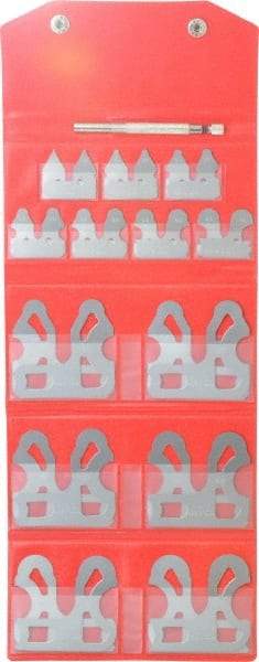 SPI - 26 Piece, 0.5 to 13 mm Radius, Stainless Steel Radius Gage Set - Satin Chrome Coated - Exact Tool & Supply