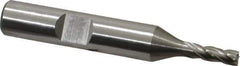 Interstate - 5/32", 7/16" LOC, 3/8" Shank Diam, 2-3/8" OAL, 4 Flute, High Speed Steel Square End Mill - Single End, Uncoated, Spiral Flute, 30° Helix, Right Hand Cut, Right Hand Flute - Exact Tool & Supply