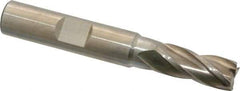 Interstate - 21/64", 3/4" LOC, 3/8" Shank Diam, 2-1/2" OAL, 4 Flute, High Speed Steel Square End Mill - Single End, Uncoated, Spiral Flute, 30° Helix, Right Hand Cut, Right Hand Flute - Exact Tool & Supply