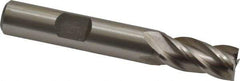 Interstate - 23/64", 3/4" LOC, 3/8" Shank Diam, 2-1/2" OAL, 4 Flute, High Speed Steel Square End Mill - Single End, Uncoated, Spiral Flute, 30° Helix, Right Hand Cut, Right Hand Flute - Exact Tool & Supply