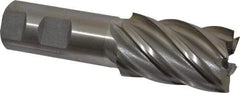 Interstate - 1-1/4", 2" LOC, 1" Shank Diam, 4-1/2" OAL, 6 Flute, High Speed Steel Square End Mill - Single End, Uncoated, Spiral Flute, 30° Helix, Right Hand Cut, Right Hand Flute - Exact Tool & Supply