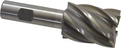 Interstate - 1-1/2", 2" LOC, 3/4" Shank Diam, 4-1/2" OAL, 6 Flute, High Speed Steel Square End Mill - Single End, Uncoated, Spiral Flute, 30° Helix, Right Hand Cut, Right Hand Flute - Exact Tool & Supply