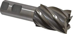 Interstate - 1-1/2", 2" LOC, 1" Shank Diam, 4-1/2" OAL, 6 Flute, High Speed Steel Square End Mill - Single End, Uncoated, Spiral Flute, 30° Helix, Right Hand Cut, Right Hand Flute - Exact Tool & Supply