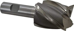 Interstate - 1-3/4", 2" LOC, 3/4" Shank Diam, 4-1/2" OAL, 4 Flute, High Speed Steel Square End Mill - Single End, Uncoated, Spiral Flute, 30° Helix, Right Hand Cut, Right Hand Flute - Exact Tool & Supply