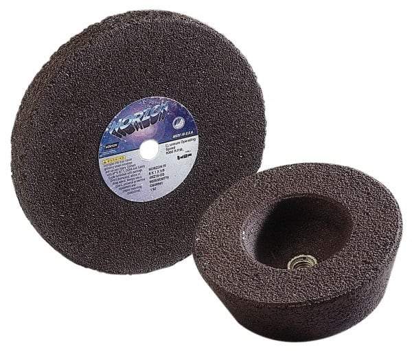 Norton - 8" Diam x 5/8" Hole x 1" Thick, T Hardness, 14 Grit Surface Grinding Wheel - Zirconia Alumina, Type 1, Very Coarse Grade, 6,000 Max RPM, No Recess - Exact Tool & Supply