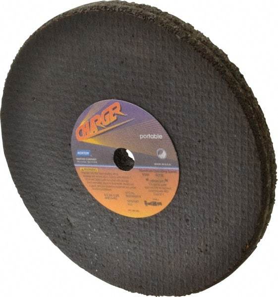 Norton - 8" Diam x 5/8" Hole x 3/4" Thick, R Hardness, 14 Grit Surface Grinding Wheel - Zirconia Alumina, Type 1, Very Coarse Grade, 6,000 Max RPM, No Recess - Exact Tool & Supply