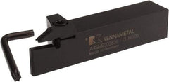 Kennametal - External Thread, 1.02" Max Depth of Cut, 8mm Min Groove Width, 6" OAL, Right Hand Indexable Grooving Cutoff Toolholder - 8 Seat Size, 1-1/4" Shank Height x 1-1/4" Shank Width, A4..08.. Insert Style, A4SM Toolholder Style, Series A4 - Exact Tool & Supply