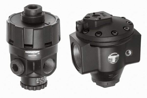 Norgren - 3/4 NPT Port, Zinc Hi-Flow Pilot Operated Regulator - 10 to 300 psi Range, 300 Max psi Supply Pressure, 1/2" Gauge Port Thread, 2.7" Wide x 5.2" High - Exact Tool & Supply