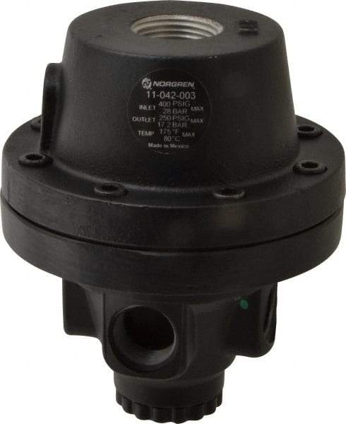 Norgren - 1/2 NPT Port, 300 CFM, Zinc/Aluminum Air Pilot Operated Regulator - 10 to 400 psi Range, 400 Max psi Supply Pressure, 4.16" Wide x 5.07" High - Exact Tool & Supply