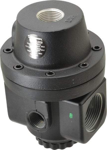 Norgren - 1-1/4 NPT Port, 300 CFM, Zinc/Aluminum Air Pilot Operated Regulator - 10 to 400 psi Range, 400 Max psi Supply Pressure, 4.16" Wide x 5.97" High - Exact Tool & Supply