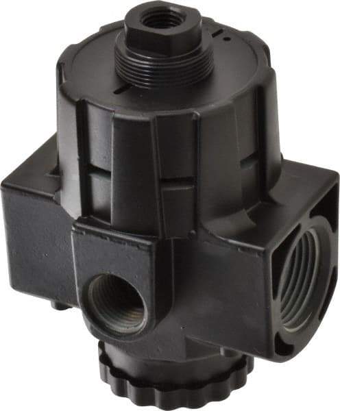 Norgren - 1 NPT Port, Zinc Hi-Flow Pilot Operated Regulator - 10 to 300 psi Range, 300 Max psi Supply Pressure, 1/2" Gauge Port Thread, 2.7" Wide x 5.2" High - Exact Tool & Supply