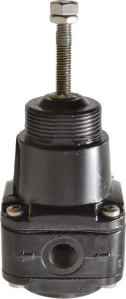 Norgren - 1/4 NPT Port, 17 CFM, Aluminum Instrumentation Regulator - 0.6 to 30 psi Range, 290 Max psi Supply Pressure, 1/4" Gauge Port Thread, 2.48" Wide x 5.71" High - Exact Tool & Supply