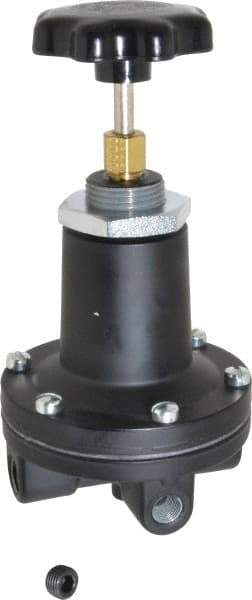 Norgren - 1/4 NPT Port, Aluminum Feedback Pilot Regulator - 5 to 105 psi Range, 400 Max psi Supply Pressure, 1/8" Gauge Port Thread, 2.47" Wide x 5.24" High - Exact Tool & Supply