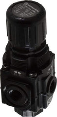 Norgren - 1/4 NPT Port, 83 CFM, Zinc Manifolding Regulator - 5 to 150 psi Range, 290 Max psi Supply Pressure, 1/8" Gauge Port Thread, 1.97" Wide x 4.19" High - Exact Tool & Supply